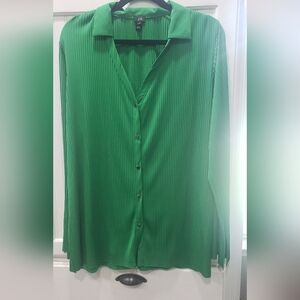 River Island Vibrant Green Pleated Top